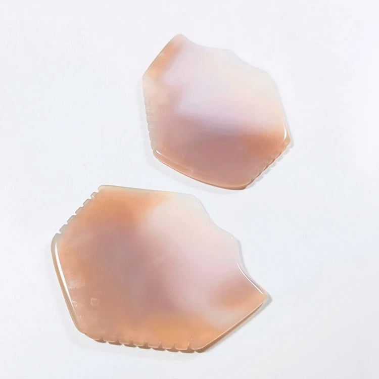 DIY Gua Sha Massage Tool Mushroom Shape Grey Agate Jade Stone Guasha Scraping Stone