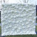 Customized Flower Wall Backdrop 3D 5D White Artificial Flower Wall Decoration for Wedding
