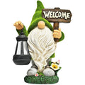 Wholesale Garden Flocked Gnome Plush Statue with Solar LED Lights MegaBDM