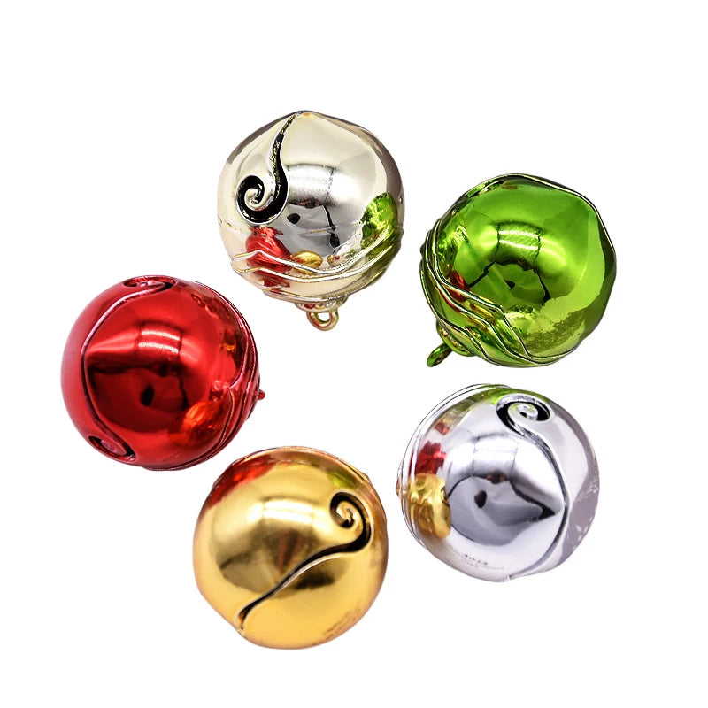 Wholesale Custom 30mm Christmas Color Bells Metal Decorative Bells