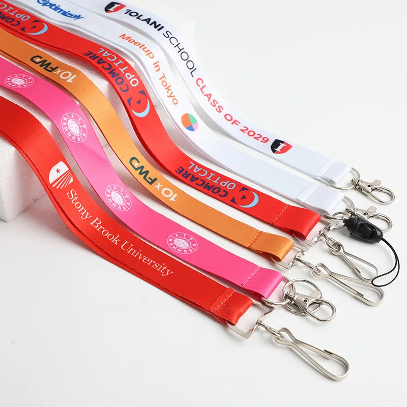 Personalized Screen Print Heat Transfer Polyester Sublimation Lanyard Blank ID Card Holder Christmas Lanyards