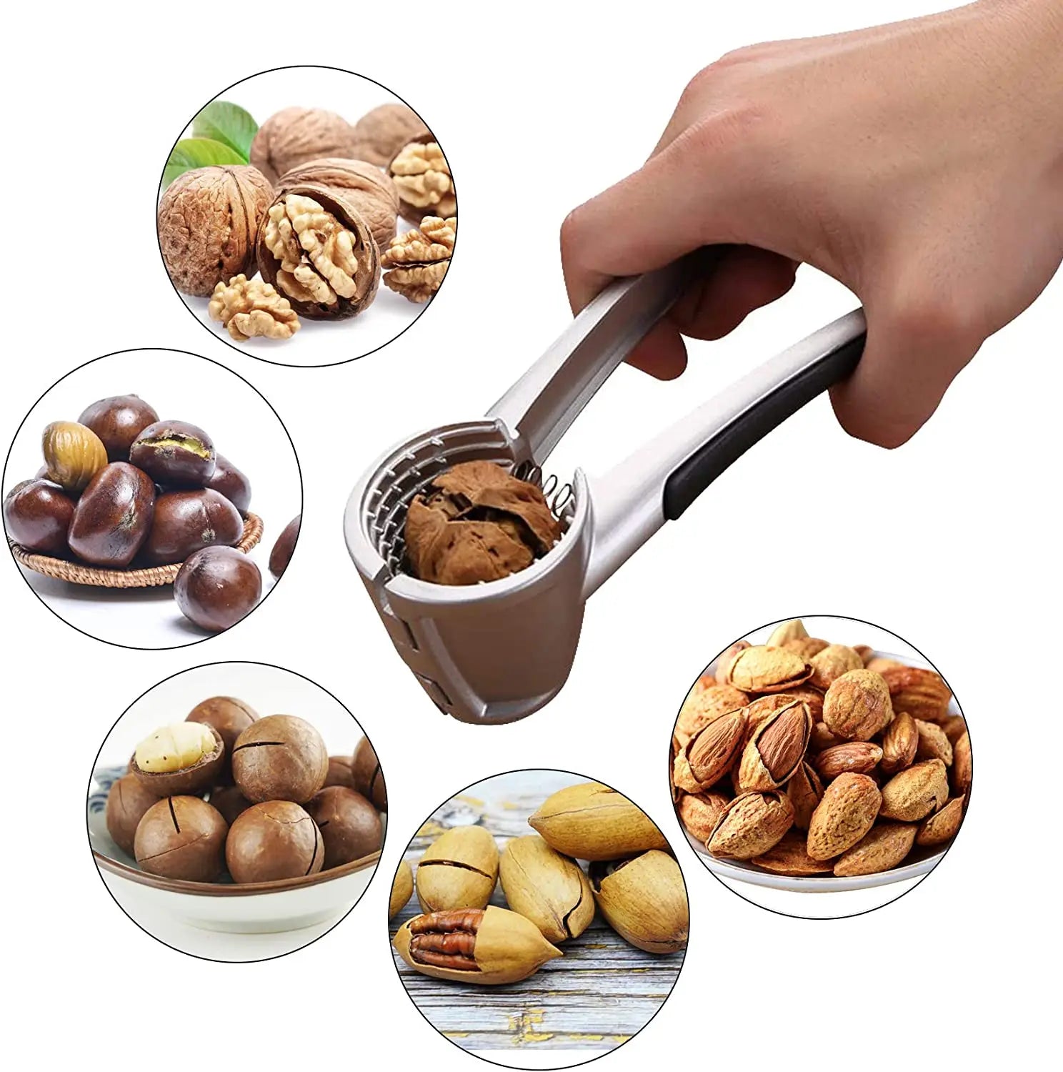 Stainless Steel Nut Cracker Walnut Crackers for Pecans Hazelnut Walnuts Plier Opener Non-slip Nut Kitchen Tools