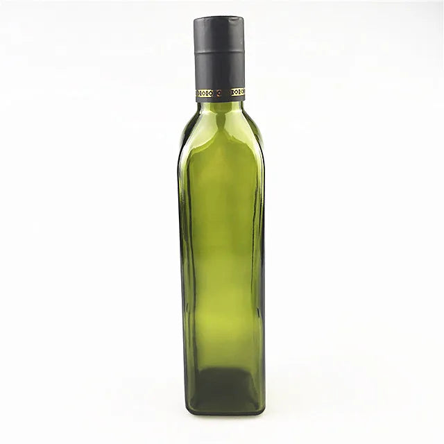 Wholesale Empty square Dark Green 500ml Glass Bottles for Olive Oil