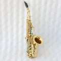 Top Grade Professional Curved Soprano Saxophone in Gold Lacquer with BB Tone