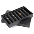 Luxurious Black PU Leather Ring Storage Plate Removable Counter Tray for Diamond Ring Watch Display Bar Goods Elegant Jewelry