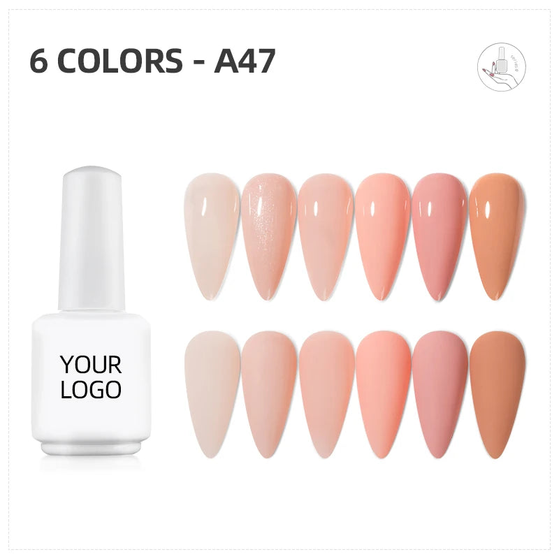 2021 Nails Supplies Salon Gel Nail Polish Uv Gel Xed Nail Glue 6 Color Kit Professional Custom Private Label and Bottle