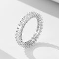 Baguette Cut 2x3mm Cubic Zircon Ring 925 Sterling Silver Engagement Wedding Band Rings