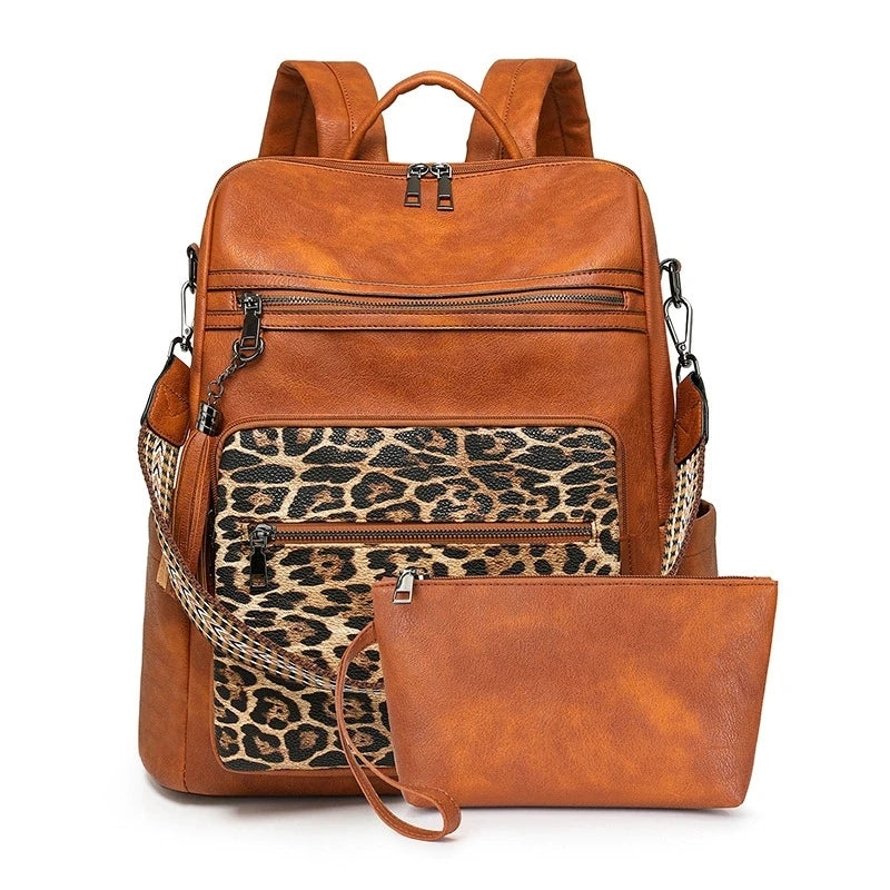 SG0620 Large Capacity Women s 15.6 Inches Laptop Backpacks Luxury PU Backpack with Purse Set for Women Fashion Shoulder Bag