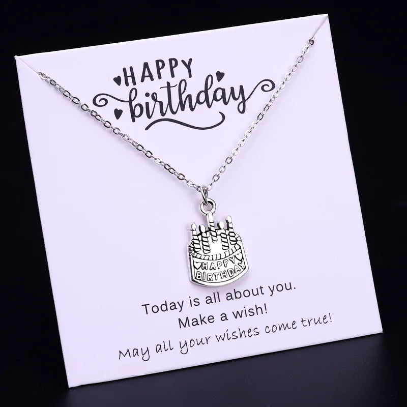 Best Friend Crown Moon Stars Heart with Rhinestones Crystal Star Make a Wish Sweet 16 Birthday Cake Gift Jewelry Necklaces