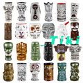 Wholesale Creative 600ml Ceramic Hawaii Tiki Mug Dishwasher & Microwave Safe Custom Logo Cartoon Design for Back School Parties