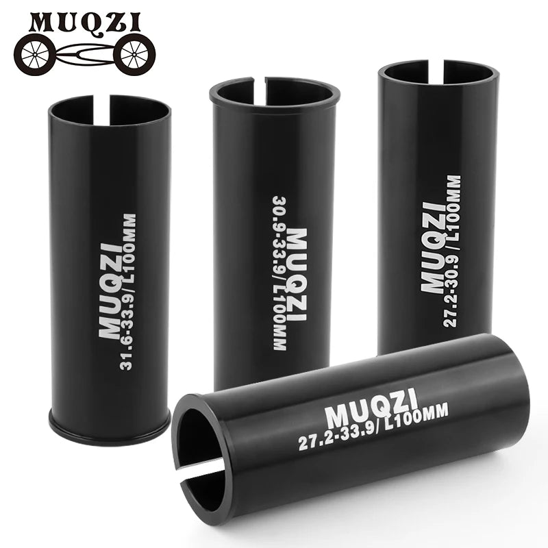 MUQZI 100MM Long Bike Seat Post Tube Adapter Multi-specification Seatpost Sleeve Shim 25.4/27.2/30.9mm