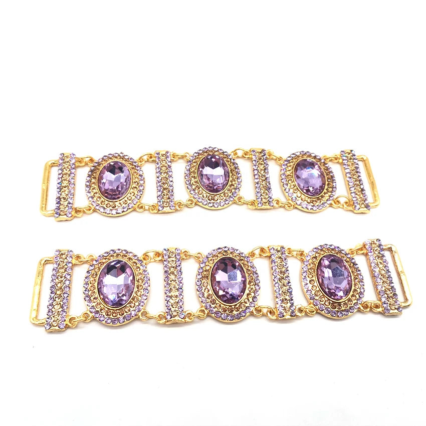 High Quality Swimwear Accessories Swimsuit Crystal Plus Size Buckle Alloy Purple Crystal Rhinestone Bikini Connector
