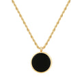 PVD 18K Gold Plated Stainless Steel Jewelry Twist Chain Natural Stone Round Pendant Trendy for Women Party  Necklace P243439