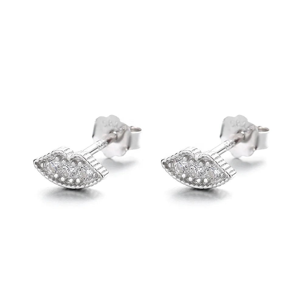 925 Silver Jewelry Sterling Silver Red Lips Cute Mouth Earrings