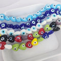 GP0947 New Unique Rainbow Colored LampWork Evil Eyes Glazed Glaze Jewelry Heart Beads for Jewelry Bracelet Necklace Making
