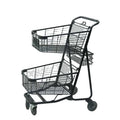 Wholesale 29-Inch Euro Style Heavy Duty Metal Two-Tier Shopping Cart 2 Layers Supermarket Trolley