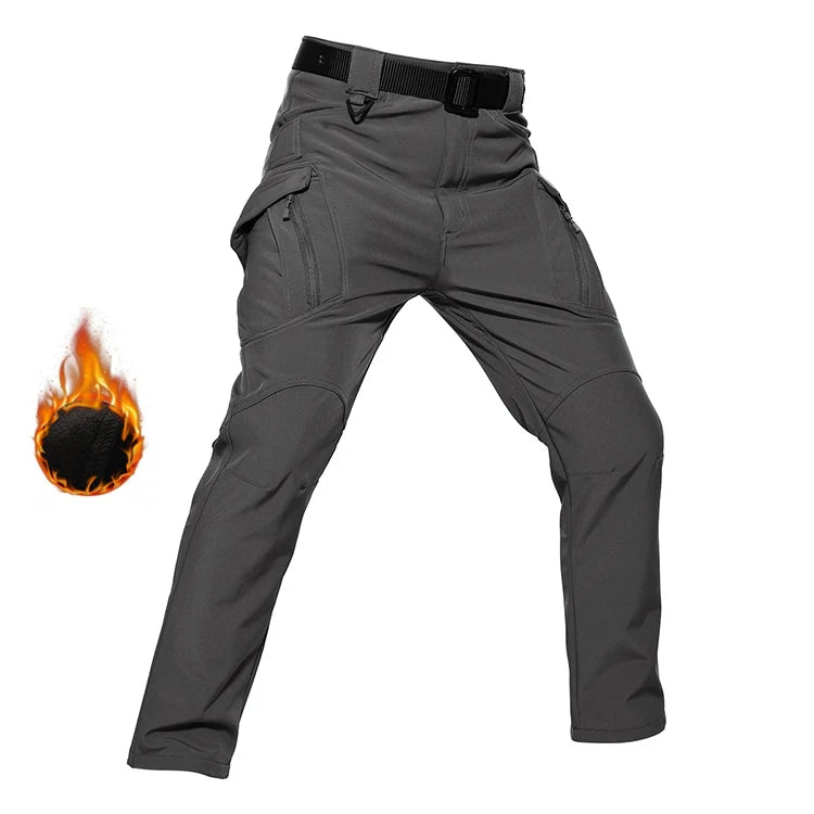 Men's Waterproof Softshell Tactical Pants Winter Outdoor Sport Fans Pant Hiking Hunting Trousers Multi Pockets Cargo Pant