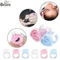 100pcs/bag Custom Gold pink Flower Heart Shape Plastic Blossom Ring Cup Eyelash Extension Tray Lash Glue Holder