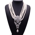 Factory Fashion Crystal Necklace Chunky Statement Zinc Alloy Strand Chain for Anniversary