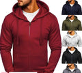 Custom Logo Solid Color Cotton Hoodie Heavyweight Drop Shoulder Streetwear Zip up Men Hoodies
