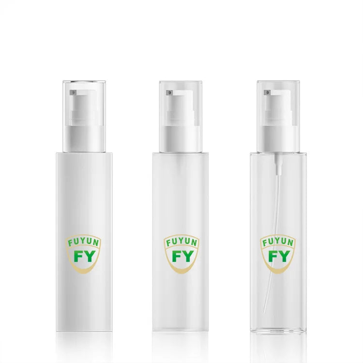 Luxury Empty Skincare 80ml PET Plastic Cream Jar Set Packaging Pump Sprayer Serum Toner Shampoo Screen Printed Face Mask Lotion