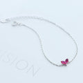 New Fashion Jewelry Beautiful 925 Silver Red Heart Simple Personality Sweet Bracelet Women
