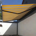Folding Arm Wall Mounted Aluminum Frame Awning Motorized Patio Waterproof Windproof Alloy Full Cassette Awning Retractable