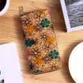 Cross Border PU Leather Multifunctional Bohemian Retro Style Wallet with Wood Grain Multiple Card Slots Wood Wallet for Women