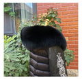 MWFur Big Size Collar Fox Fur Collar Scarf for Winter Outwear Fashion Luxury Winter Fashion Fox Fur Collar for Hood