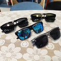 New Arrival Square Polarized Sunglasses Luxury Shades Blue Mirror Effect Eyewear Retro Black Frame Sun Glasses