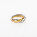 Non Tarnish Waterproof Joolim Jewelry Wholesale 18K Gold Plated Gold & Silver Twist Stackable Stainless Steel Rings for Women MegaBDM