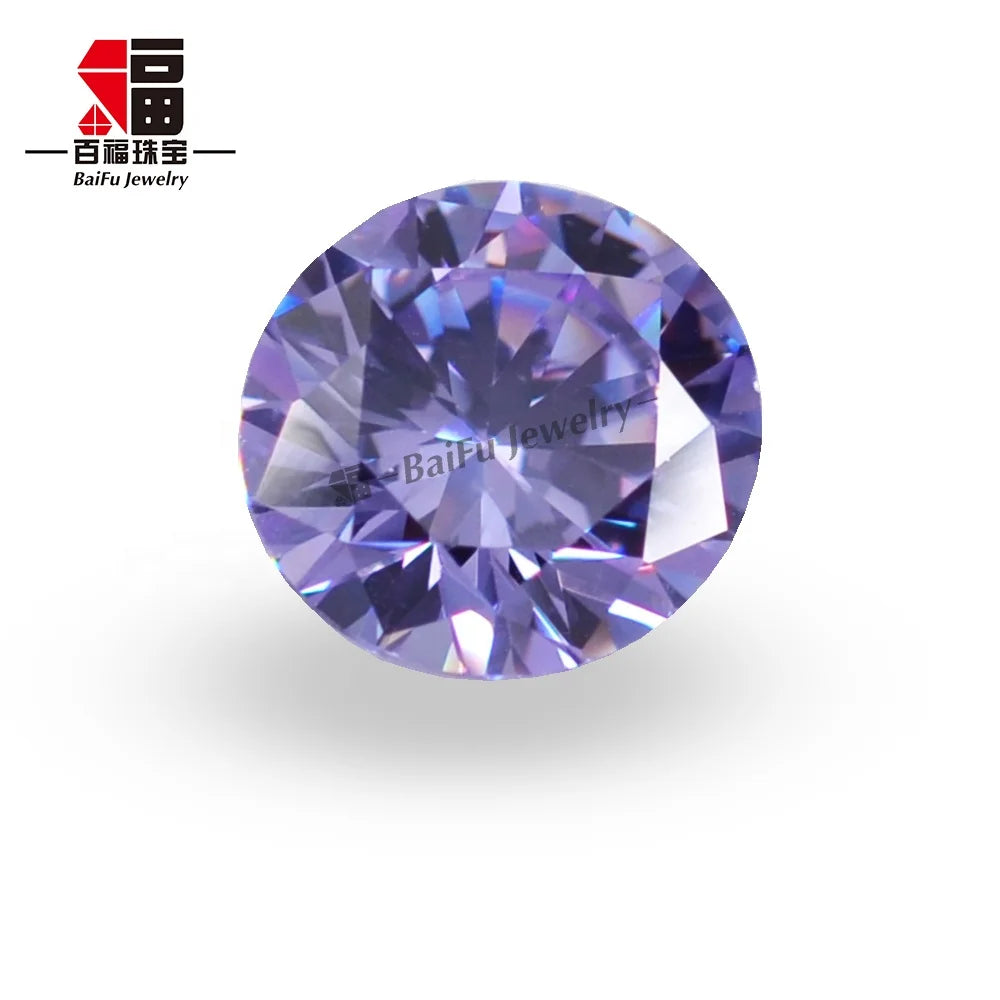 Baifu Jewelry Top Quality Loose Round Lavender Cubic Zirconia