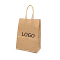 Customizable Logo Printing Eco-Friendly White Kraft Paper Bag with Handle Food Delivery Restaurant Takeout