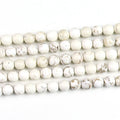 Natural Round Polished White Magnesite Gemstone Bead Chinese Howlite Stone Beads for Jewelry Making 6mm 8mm 10mm