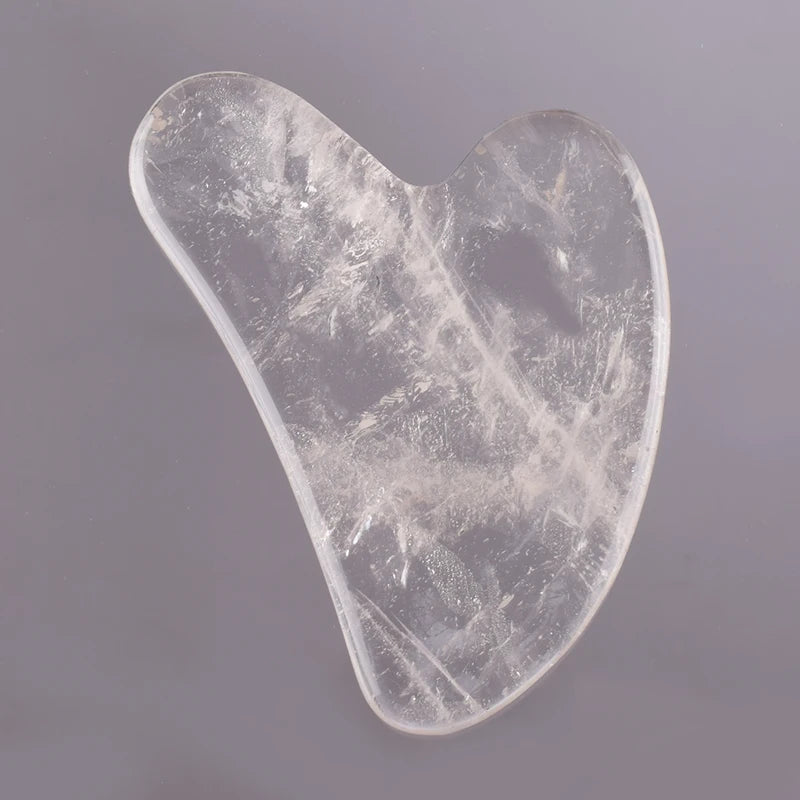 DIY Natural Energy Stones Gua Sha Board bar clear Quartz Heart Shape Guasha Scrapping Plate Guasha Massager