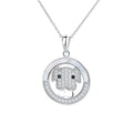 925 Sterling Silver Cute Animal Dog Round Pendant Necklace With Custom Text Carving
