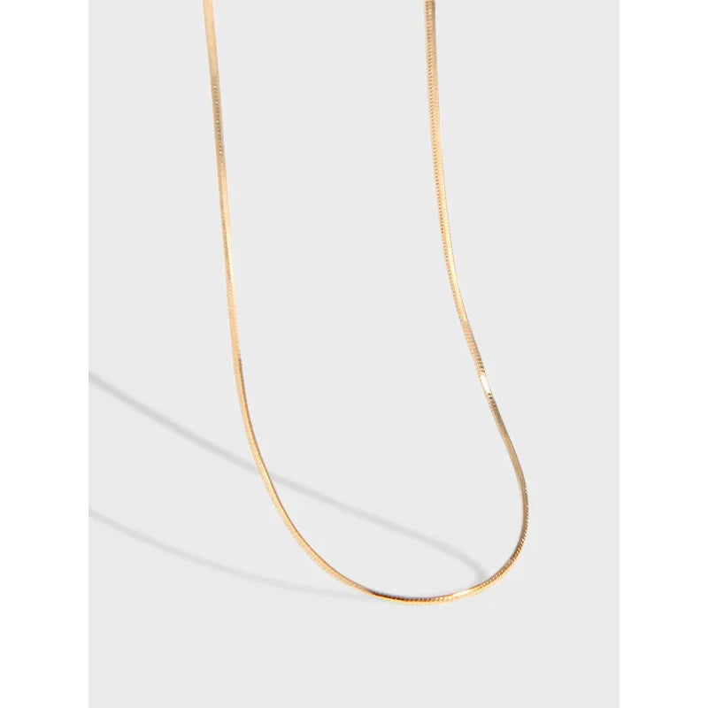 18K Gold Plated Solid 925 Sterling Silver Snake Chain Necklace Flexible Gold Snake Necklace for Women