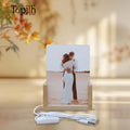 Topjlh U-Shape Wood Base Acrylic Photo Frame 15x10cm Sublimation Blank for Wedding Desk Decor Custom LED Memorial Gift