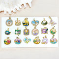 Trend Colorful Enamel Charm Oil Painting Style Natural Freshwater Pearl Flower Drop Pendant Heart Butterfly Pendant for Necklace