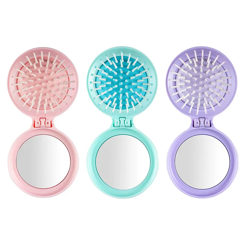 Gmagic Hot Sale Foldable Hair Comb Detangling Tangle Hairbrush for Women ABS Anti-static Detangling Hair Brush