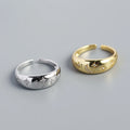 18k Gold Plated S925 Silver Stone Moon and Star Open Chunky Rings 925 Sterling Silver Moon and Star Adjustable Ring