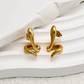 Snake Stud Earrings Stainless Steel Gold Plated Serpent Studs Earrings Snake Drop Jewelry  Earrings for Women Everyday Wear