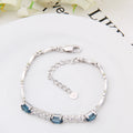 Abiding Wholesale Natural London Blue Topaz Bracelet Sterling 925 Silver Charms Womens Bracelet