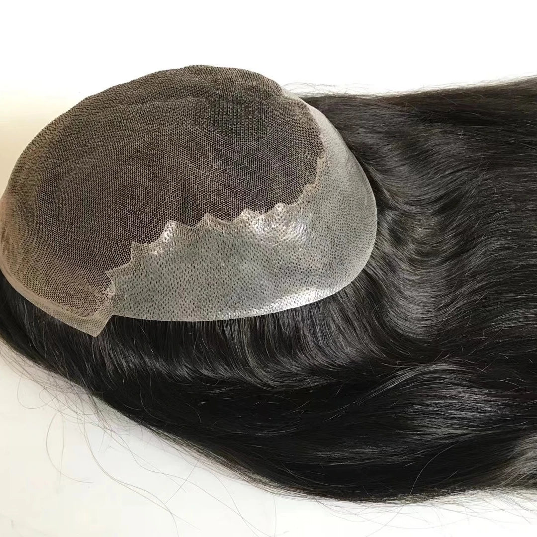Transparent Super Fine Swiss Lace Natural Indian Remy Human Hair Women Topper in Stock