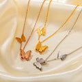 Personalized Simple Style Stainless Steel Butterfly Necklace Silver Plated Fashion Chains for Wedding Engagement Anniversary