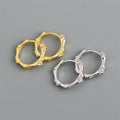 Personality 925 Sterling Silver Fashion Simple Bamboo-shaped Zircon Huggie Hoop Earrings for Women