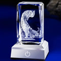 Luxury 3D Laser Engraved Carved Crystal Glass Zodiac Tiger Cube Modern Fairy Night Lamp Table Decoration EURAN Brand 5*5*8cm