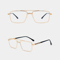 Customizable Luxury Metal Business Optical Glasses Quality Double Bridge Eyewear Square Frame for Men