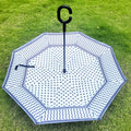 Inverted C Handle Umbrella for Palestine Ladies Men Free Gaza Kuffiyeh Design Automatic Manual Function Pongee+Black Steel