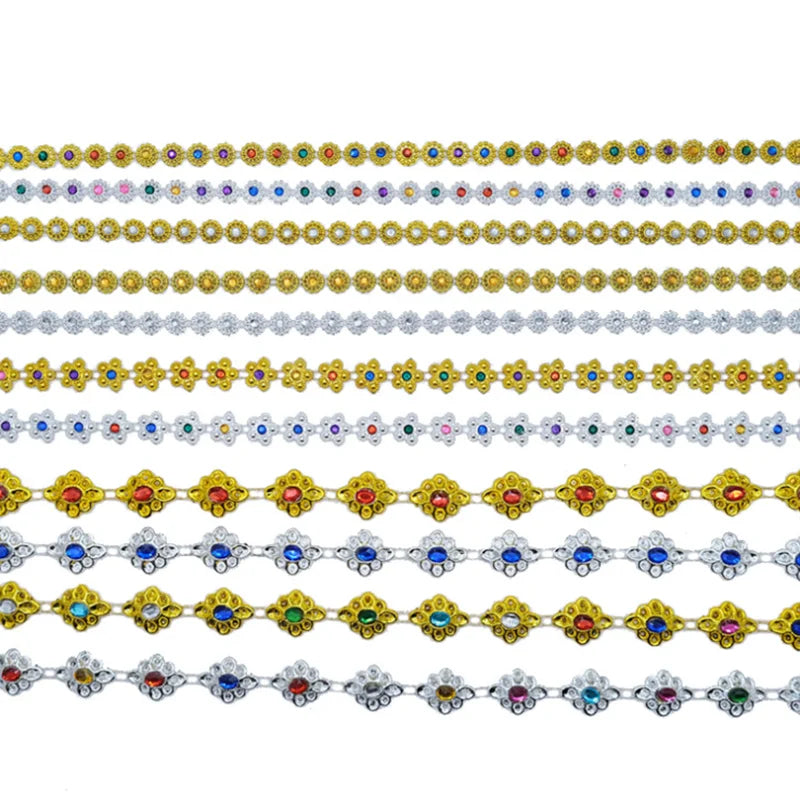Factory Wholesale Acrylic plum Plated Drills Lace Costumes Stage Costume Accessories Gemstone Crystal Beaded Flower Lace Trims
